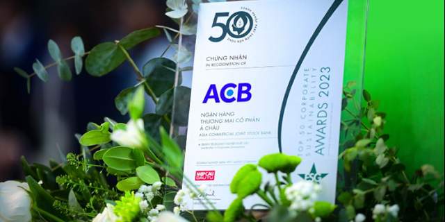 ACB được xướng tên trong Top 50 doanh nghiệp phát bền vững tiêu biểu Việt Nam 2023